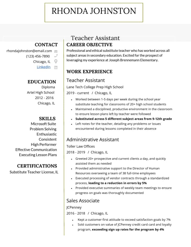 Teacher Assistant 1